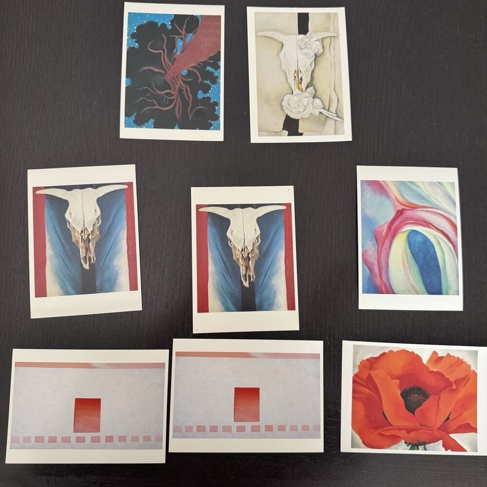 Georgia O'Keeffe Art Print Cards 1988 -8 Cards, 6 Art Images - Metropolitan